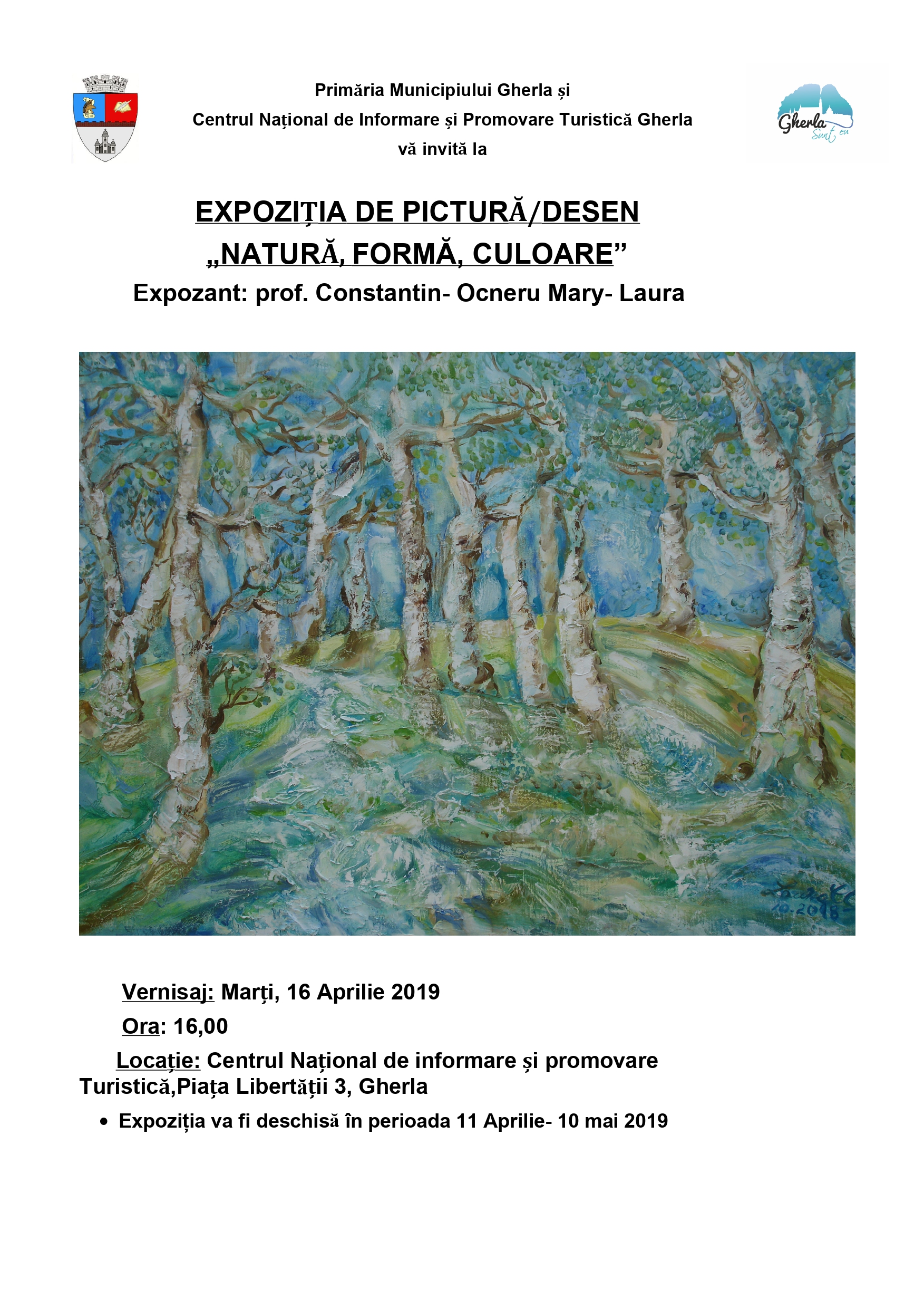 Expoziția de pictură/desen ,, Natură, Formă, Culoare " expozant  Constantin-Ocneru -Laura